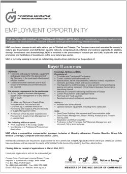 NGC External Vacancy Notice