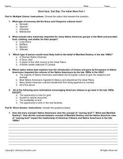 Copyright, USHistoryTeachers.com All Rights Reserved. Name: Date: