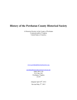 History of the Powhatan County Historical Society
