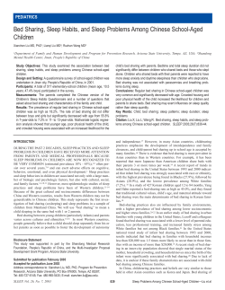 Bed Sharing, Sleep Habits, and Sleep Problems Among Chinese
