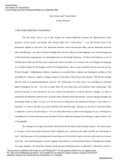 John Wesley and "Social Ethics"