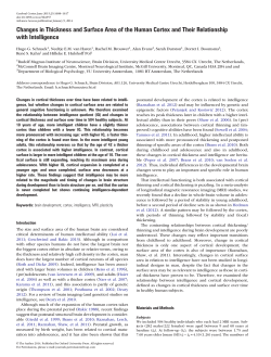 Changes in Thickness and Surface Area of the Human Cortex and