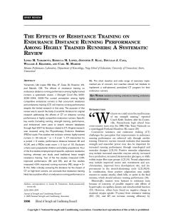 THE EFFECTS OF RESISTANCE TRAINING ON ENDURANCE
