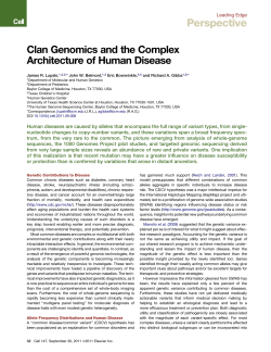 Genetics of complex traits - Irving Institute for Clinical and