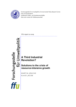 Solutions to the crisis of resource-intensive growth - edocs fu