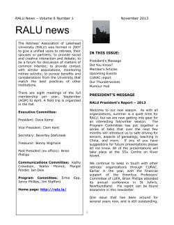 RALU News 6.1 - Retirees` Association of Lakehead University