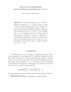 Linear mod one transformations and the distribution of fractional
