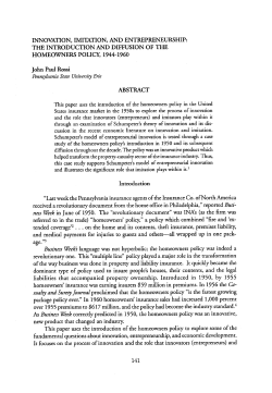 INNOVATION, IMITATION, AND ENTREPRENEURSHIP: THE