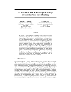 A Model of the Phonological Loop: Generalization and