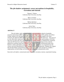 The job shadow assignment: career perceptions in hospitality