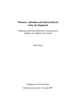 Memory, attention and interaction in early development