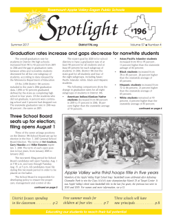Summer Spotlight Newsletter - Independent School District 196