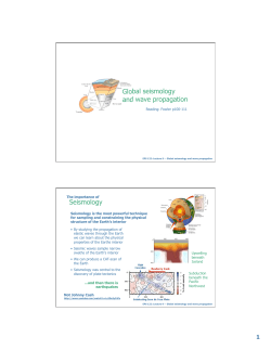 Global seismology and wave propagation Seismology