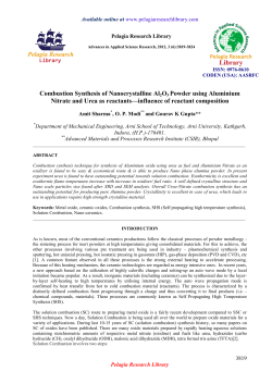 Combustion Synthesis of Nanocrystalline Al2O3 Powder