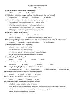 Earth/Environmental Science Final 120 questions 5