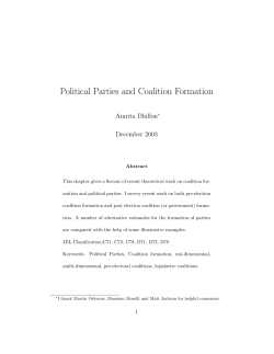 Political Parties and Coalition Formation
