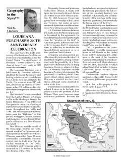 Geography in the News&trade; LOUISIANA PURCHASE`S