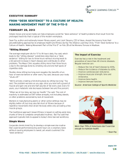 "Desk Sentence" to a Culture of Health