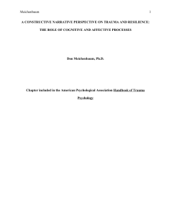 A Constructive Narrative Perspective of Trauma and