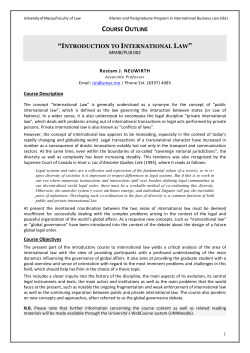 course outline - University of Macau