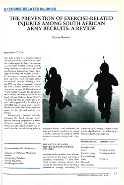 the prevention of exercise-related injuries among south african army