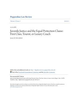 Juvenile Justice and the Equal Protection Clause