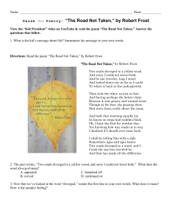 Pause for Poetry: &ldquo;The Road Not Taken,&rdquo; by Robert Frost