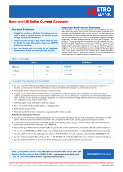 Euro and US dollar current accounts 224 IIS S1630