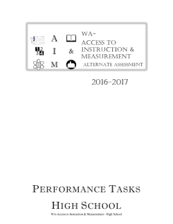 PERFORMANCE TASKS HIGH SCHOOL