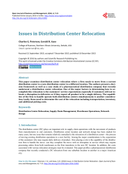 Issues in Distribution Center Relocation