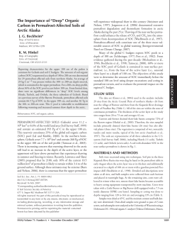 The Importance of &ldquo;Deep&rdquo; Organic Carbon in Permafrost