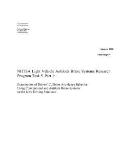 Final Report: NHTSA Light Vehicle Antilock Brake Systems