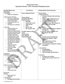 UNIT-1-September/October APS Curriculum