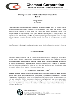 Etching Titanium with HF and Nitric Acid Solutions Part 1