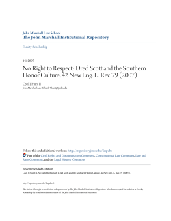 No Right to Respect: Dred Scott and the Southern Honor Culture, 42