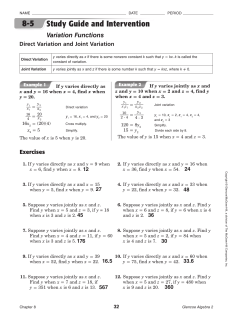 Study Guide and Intervention (continued)