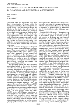 Multivariate Study of Morphological Variation in Galaspagos and