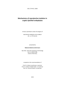 Mechanisms of reproductive isolation in sexual - ETH E