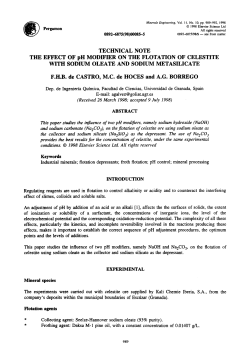 TECHNICAL NOTE THE EFFECT OF pH MODIFIER ON THE