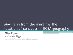 The location of concepts in NCEA geography