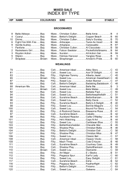 index by type - PGG Wrightson Standardbred