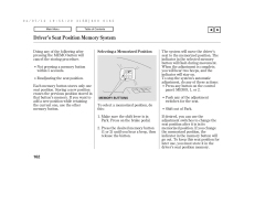 Driver`s Seat Position Memory System