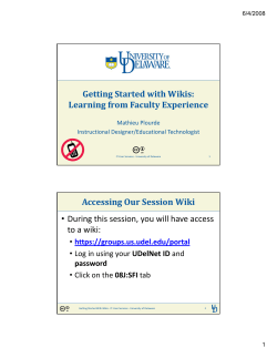 Getting Started with Wikis