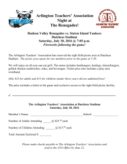 Arlington Teachers` Association Night at The Renegades!