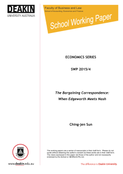 ECONOMICS SERIES SWP 2015/4 The Bargaining
