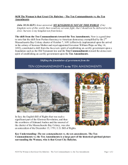 The Ten Commandments vs. the Ten Amendments