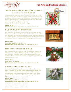 Fall Arts and Culture Classes - Richland Area Community Center