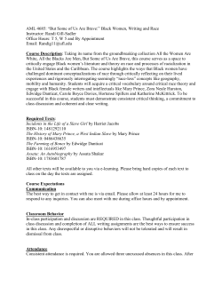 Black Women, Writing and Race Instructor - Sites
