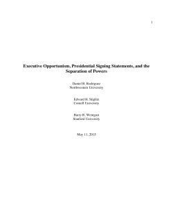 Executive Opportunism, Presidential Signing Statements, and the