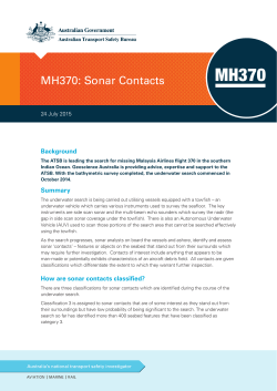 MH370: Sonar Contacts Factsheet - 24 July 2015